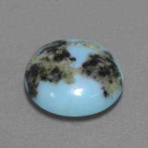 Turquesa azul natural de 2,87 ct, corte redondo, opaco