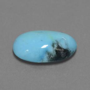 Turquesa azul natural de 2,40 ct, corte óvalo, opaco
