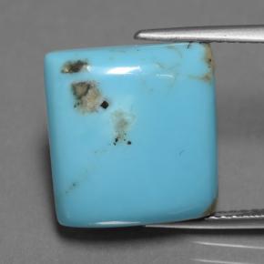 Turquesa azul natural de 9,94 ct, cuadrado, opaco