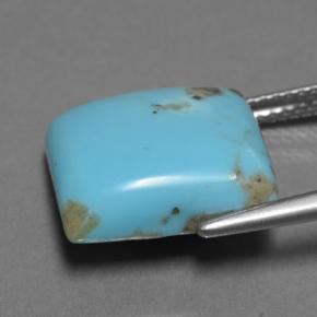 Turquesa azul natural de 9,94 ct, cuadrado, opaco