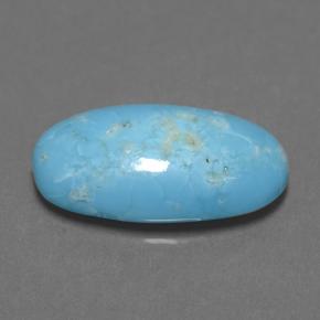 Turquesa azul natural de 2,85 ct, corte óvalo, opaco