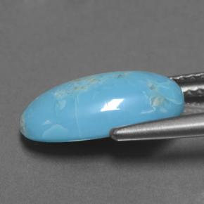 Turquesa azul natural de 2,85 ct, corte óvalo, opaco