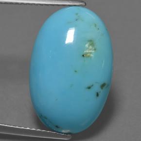 Turquesa azul natural de 8,57 ct, corte óvalo, opaco