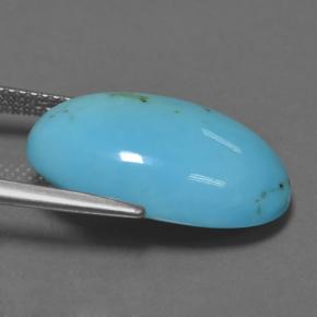 Turquesa azul natural de 8,57 ct, corte óvalo, opaco