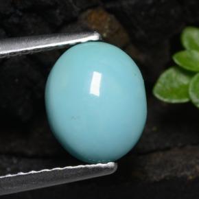 Turquesa azul natural de 1,11 ct, corte óvalo, opaco