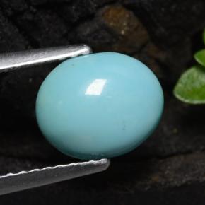 Turquesa azul natural de 1,11 ct, corte óvalo, opaco