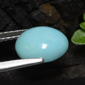 Turquesa azul natural de 1,11 ct, corte óvalo, opaco