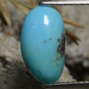 Turquesa azul natural de 1,34 ct, forma elegante, opaco