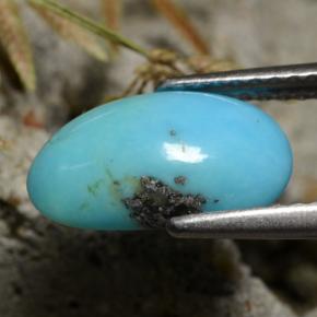 Turquesa azul natural de 1,34 ct, forma elegante, opaco