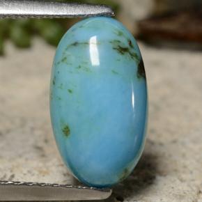 Turquesa azul natural de 1,95 ct, corte óvalo, opaco
