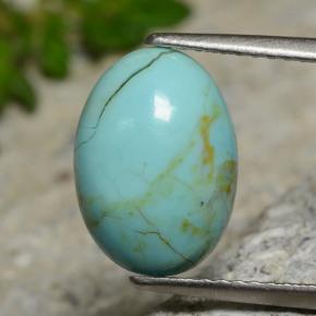Turquesa azul natural de 2,15 ct, corte óvalo, opaco