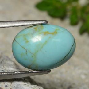 Turquesa azul natural de 2,15 ct, corte óvalo, opaco
