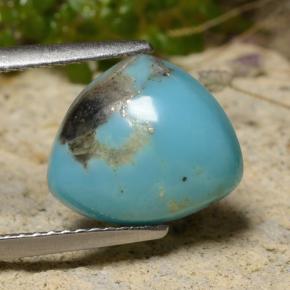 Turquesa azul natural de 3,24 ct, trillón, opaco
