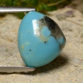 Turquesa azul natural de 3,24 ct, trillón, opaco