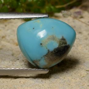 Turquesa azul natural de 3,24 ct, trillón, opaco