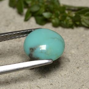 Turquesa azul natural de 1,95 ct, corte redondo, opaco