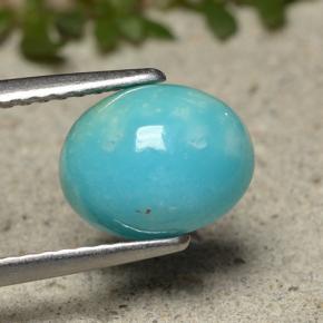 Turquesa azul natural de 1,84 ct, corte óvalo, opaco