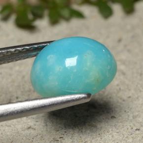 Turquesa azul natural de 1,84 ct, corte óvalo, opaco
