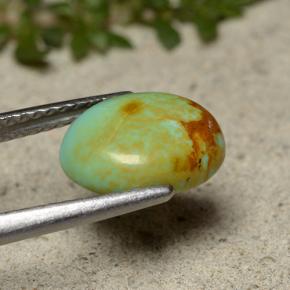 Turquesa verde natural de 1,91 ct, corte óvalo, opaco