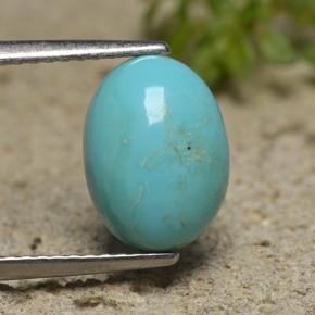 Turquesa azul natural de 2,15 ct, corte óvalo, opaco