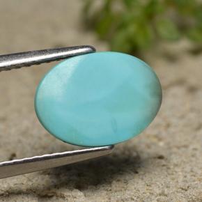 Turquesa azul natural de 2,15 ct, corte óvalo, opaco