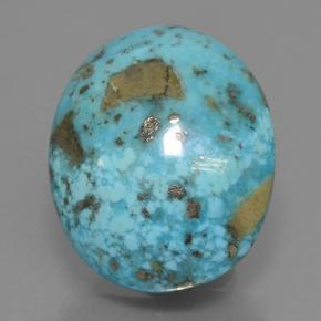 Turquesa azul natural de 39,07 ct, corte óvalo, opaco