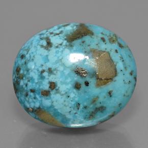 Turquesa azul natural de 39,07 ct, corte óvalo, opaco
