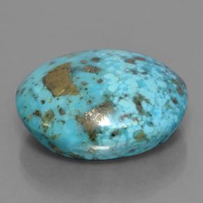 Turquesa azul natural de 39,07 ct, corte óvalo, opaco