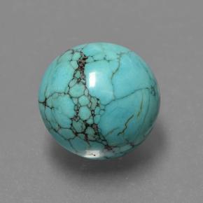 Turquesa azul natural de 4,62 ct, corte redondo, opaco
