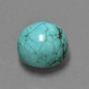 Turquesa azul natural de 4,62 ct, corte redondo, opaco