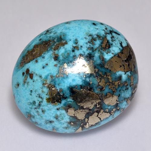 Turquesa azul natural de 23,38 ct, corte óvalo, opaco