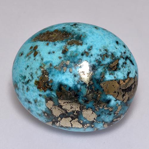 Turquesa azul natural de 23,38 ct, corte óvalo, opaco