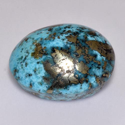 Turquesa azul natural de 23,38 ct, corte óvalo, opaco