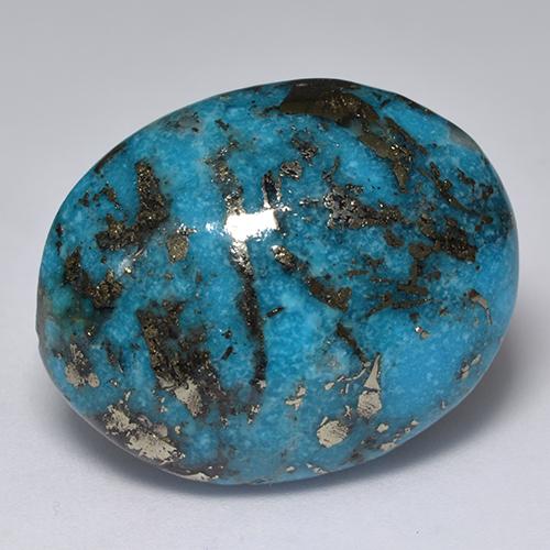 Turquesa turquesa natural de 45,58 ct, corte óvalo, opaco