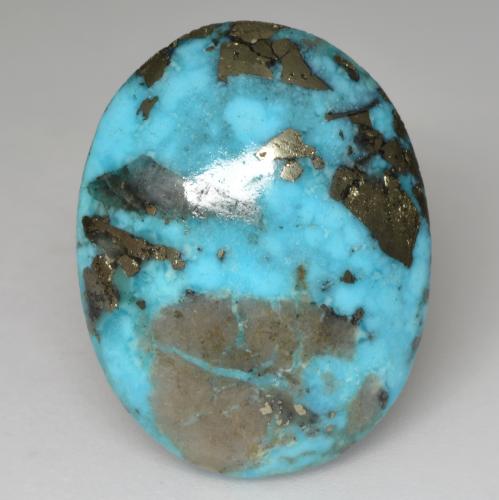 Turquesa turquesa natural de 24,20 ct, corte óvalo, opaco