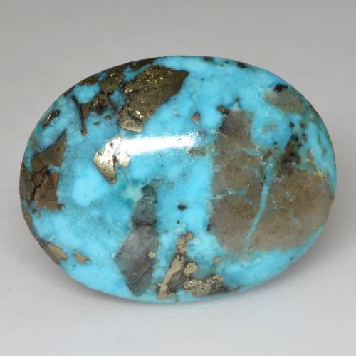 Turquesa turquesa natural de 24,20 ct, corte óvalo, opaco