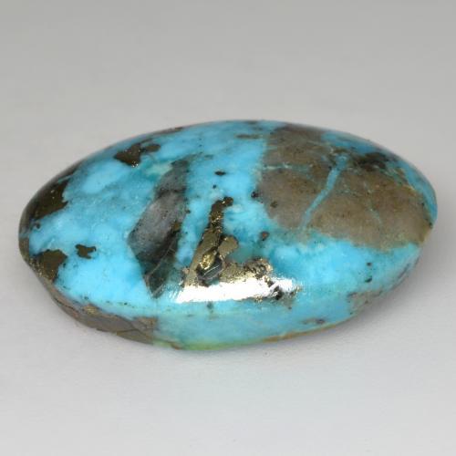 Turquesa turquesa natural de 24,20 ct, corte óvalo, opaco