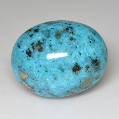 Turquesa turquesa natural de 32,85 ct, corte óvalo, opaco