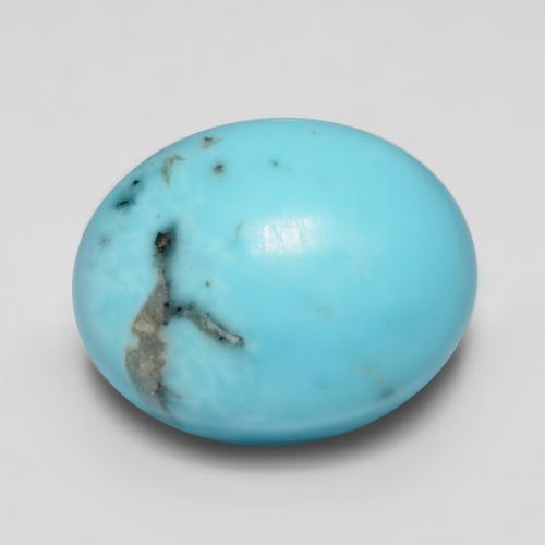 Turquesa turquesa natural de 3,46 ct, corte óvalo, opaco
