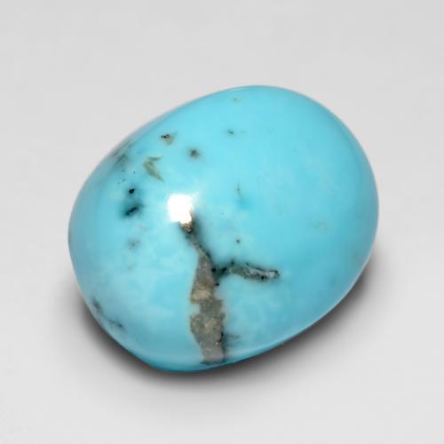 Turquesa turquesa natural de 3,46 ct, corte óvalo, opaco