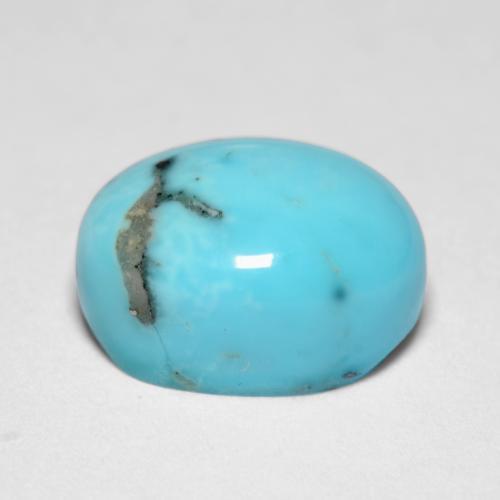 Turquesa turquesa natural de 3,46 ct, corte óvalo, opaco