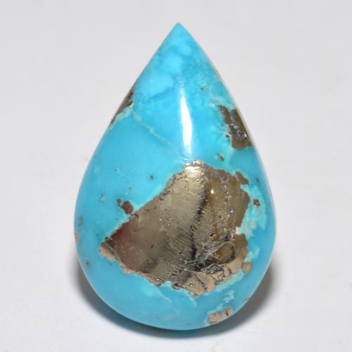Turquesa turquesa natural de 12,80 ct, en forma de pera, opaco