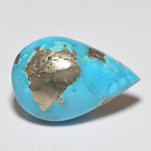 Turquesa turquesa natural de 12,80 ct, en forma de pera, opaco