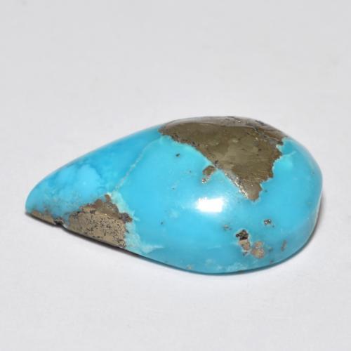 Turquesa turquesa natural de 12,80 ct, en forma de pera, opaco