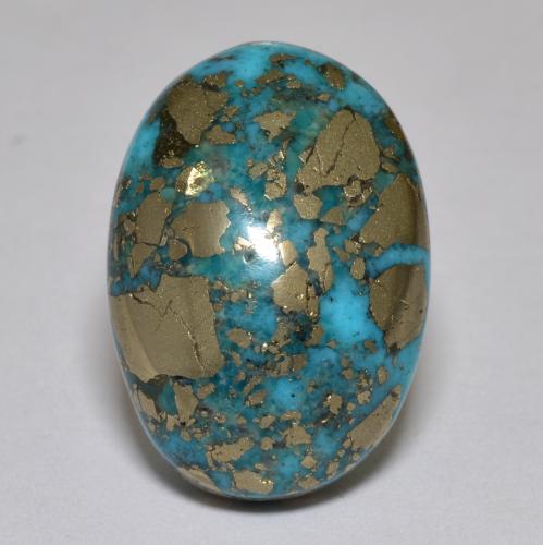 Turquesa turquesa natural de 17,42 ct, corte óvalo, opaco