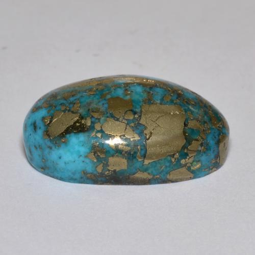 Turquesa turquesa natural de 17,42 ct, corte óvalo, opaco