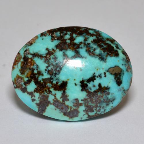 Turquesa turquesa natural de 18,42 ct, corte óvalo, opaco