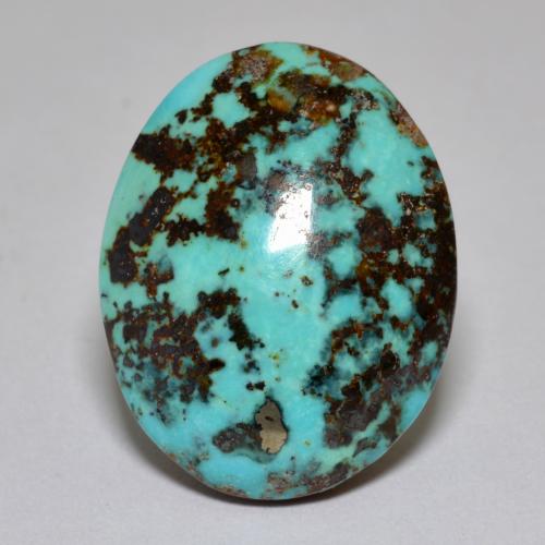 Turquesa turquesa natural de 18,42 ct, corte óvalo, opaco