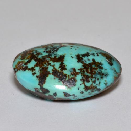 Turquesa turquesa natural de 18,42 ct, corte óvalo, opaco
