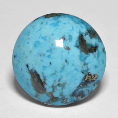 Turquesa turquesa natural de 18,58 ct, corte redondo, opaco